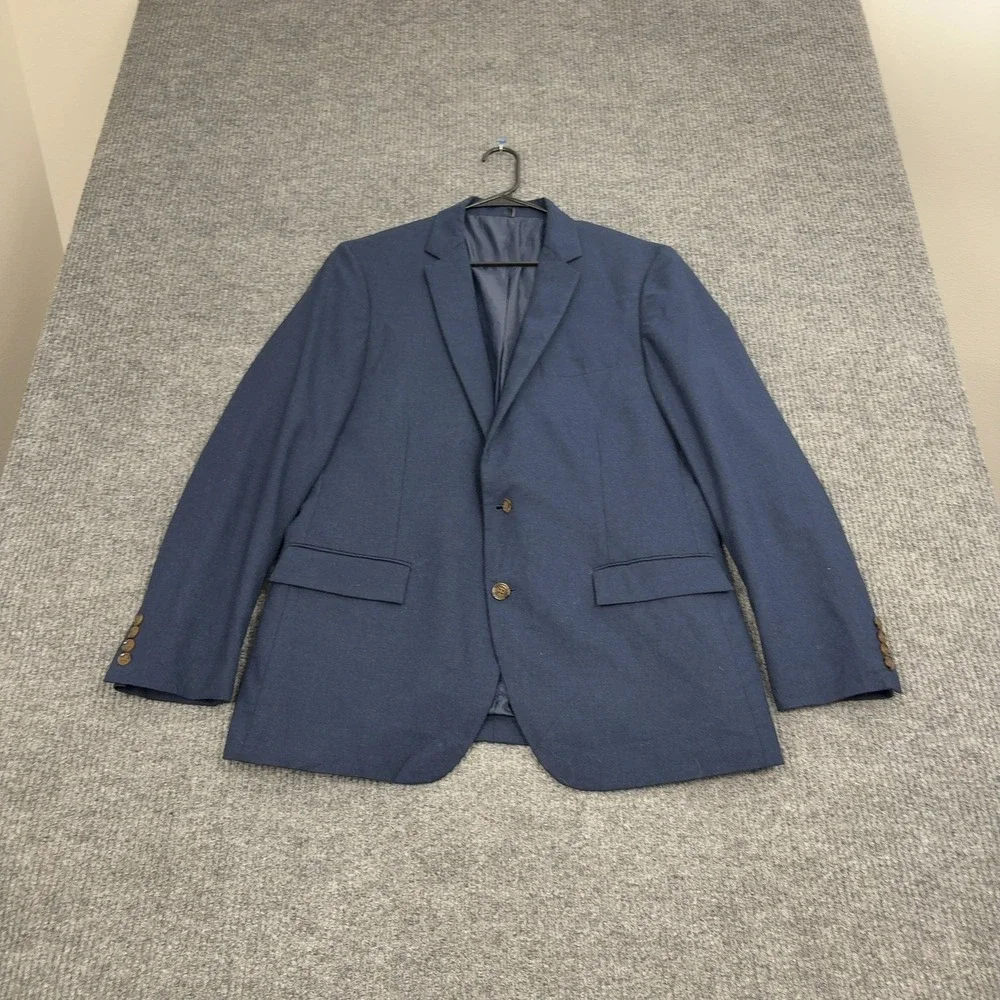 J CREW Blazer Mens 42R Navy‎ Blue Flex Wool Cotton Thompson Suit Jacket Business